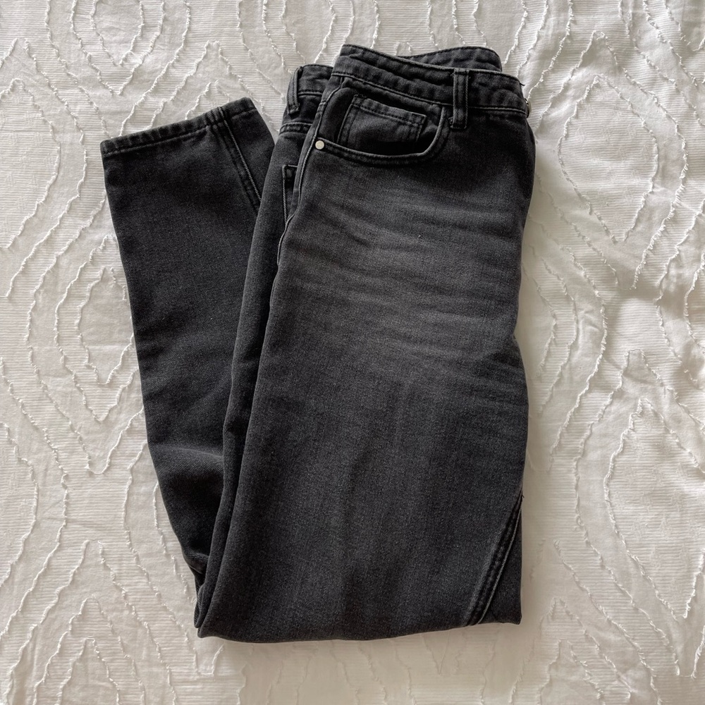 nasty gal | black denim boyfriend jeans
